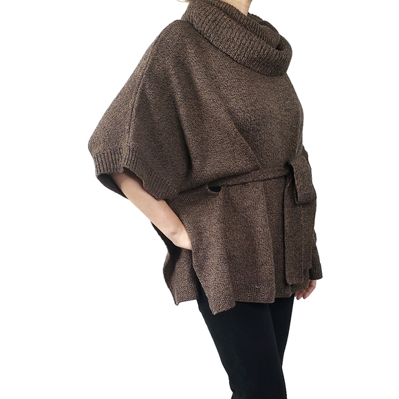 H&M Poncho Style Brown Heathered Sweater (XS) - Picture 12 of 12